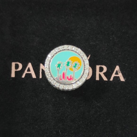 Pandora Miami Beach Travel Bead Charm Bracelet Pendant S925 Silver with box - Picture 1 of 7